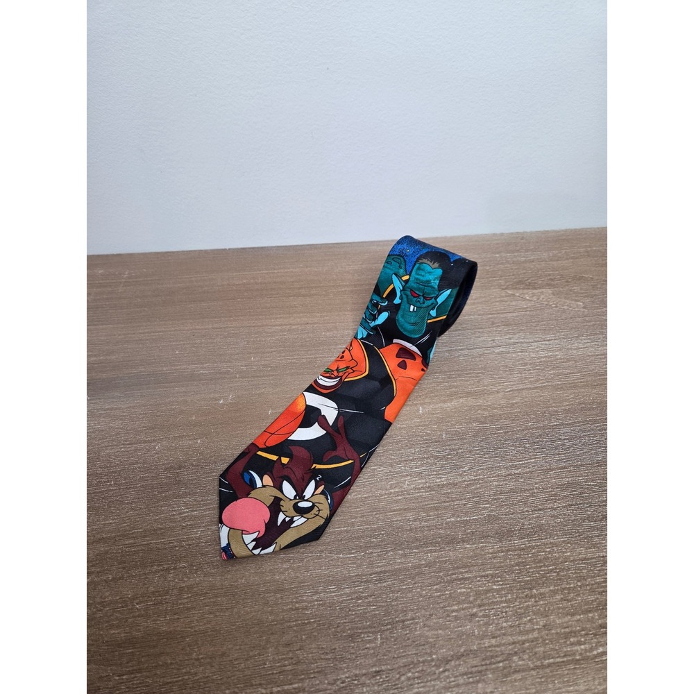 Space Jam Vintage Tie Looney Tunes‎ Taz Bugs Bunny Martian Mens Necktie